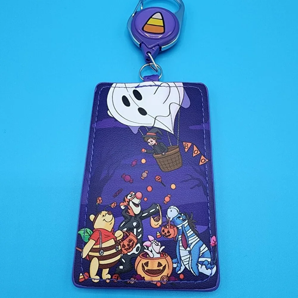 Loungefly Winnie the Pooh Trick or Treat Halloween Retractable Lanyard ID Holder
